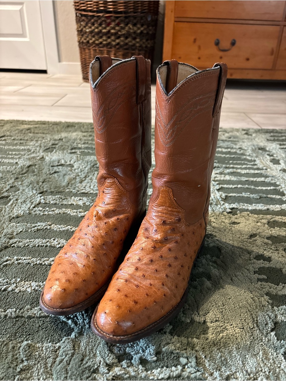 Vintage Justin 3901 Full Quill Ostrich Boots -Men’s 6B/Fits Women 7.5-8